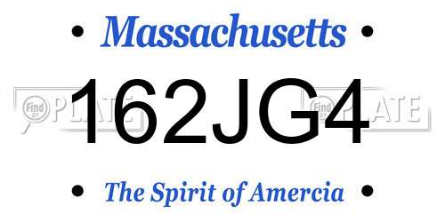 162JG4 Massachusetts License Plate