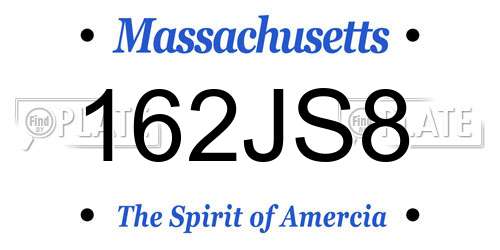 162JS8 Massachusetts License Plate