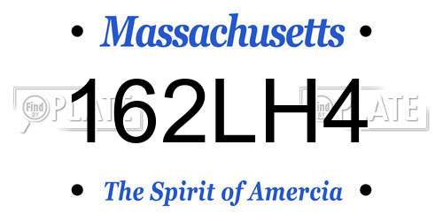 162LH4 Massachusetts License Plate