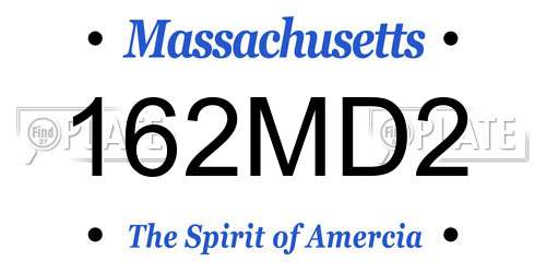 162MD2 Massachusetts License Plate