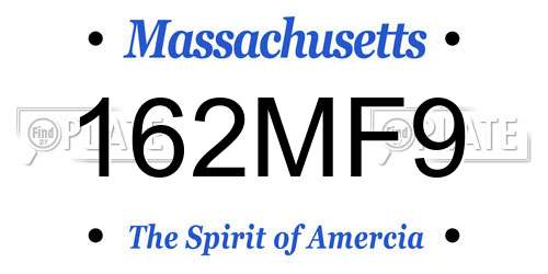 162MF9 Massachusetts License Plate