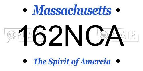 162NCA Massachusetts License Plate