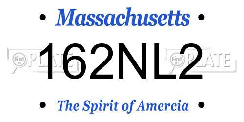 162NL2 Massachusetts License Plate