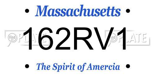 162RV1 Massachusetts License Plate