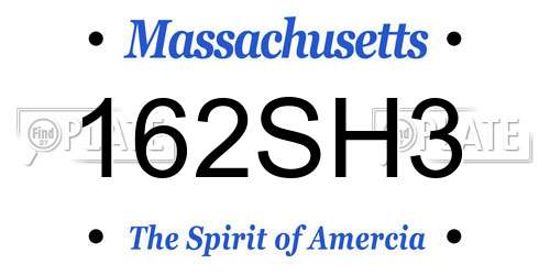 162SH3 Massachusetts License Plate