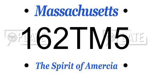 162TM5 Massachusetts License Plate
