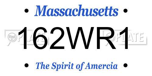 162WR1 Massachusetts License Plate