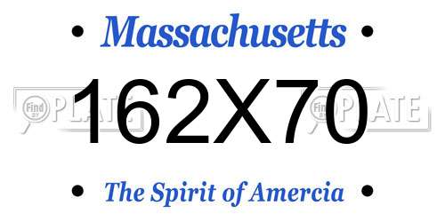 162X70 Massachusetts License Plate