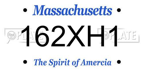 162XH1 Massachusetts License Plate
