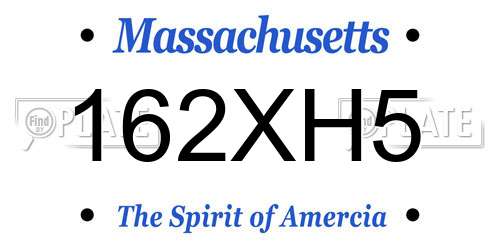 162XH5 Massachusetts License Plate
