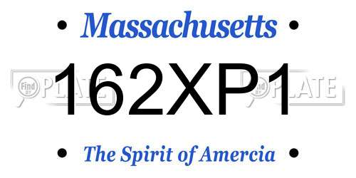 162XP1 Massachusetts License Plate