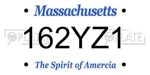 162YZ1 Massachusetts License Plate