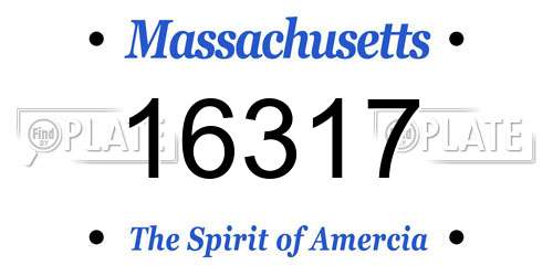 16317 Massachusetts License Plate