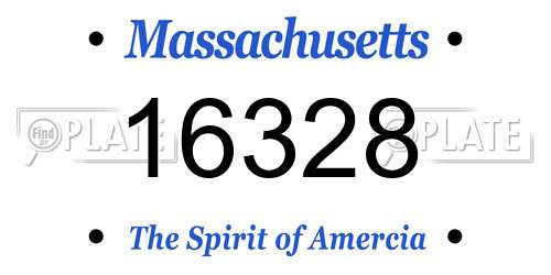 16328 Massachusetts License Plate
