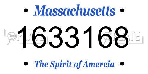 1633168 Massachusetts License Plate