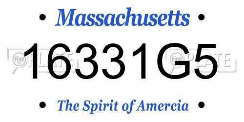 16331G5 Massachusetts License Plate