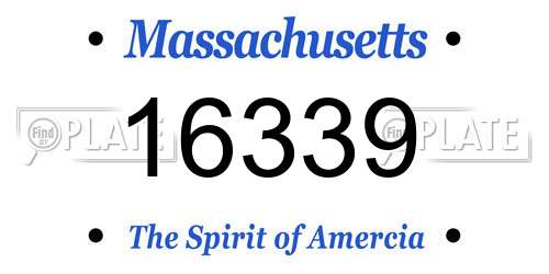 16339 Massachusetts License Plate