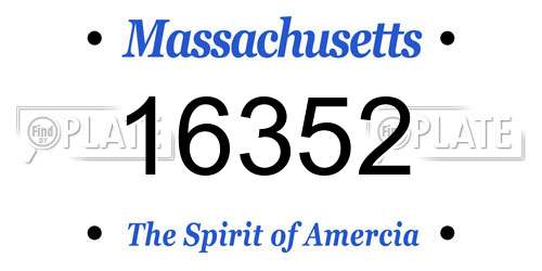 16352 Massachusetts License Plate