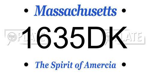 1635DK Massachusetts License Plate