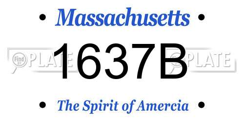 1637B Massachusetts License Plate