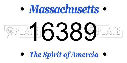 16389 Massachusetts License Plate
