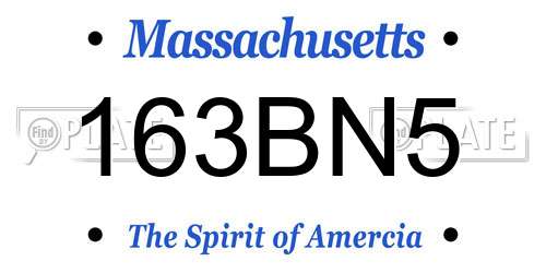 163BN5 Massachusetts License Plate