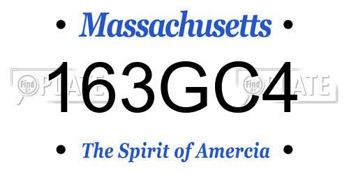 163GC4 Massachusetts License Plate