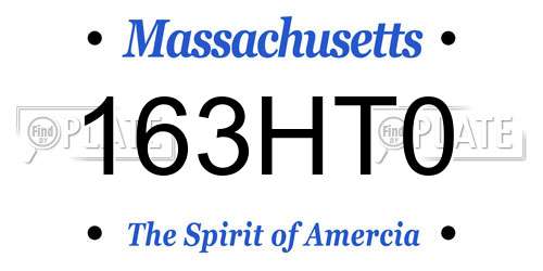 163HT0 Massachusetts License Plate