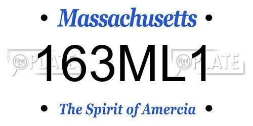 163ML1 Massachusetts License Plate