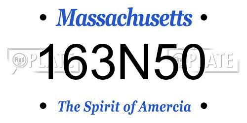 163N50 Massachusetts License Plate