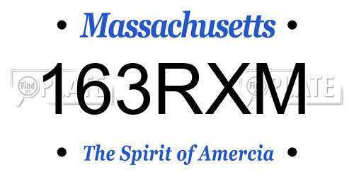 163RXM Massachusetts License Plate