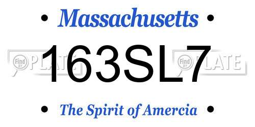 163SL7 Massachusetts License Plate
