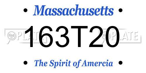 163T20 Massachusetts License Plate