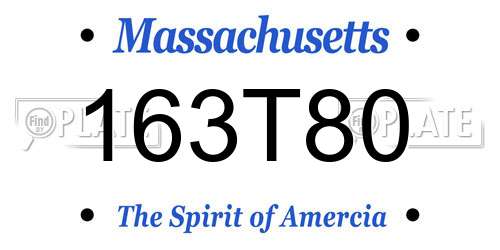 163T80 Massachusetts License Plate