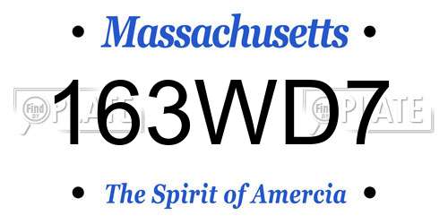 163WD7 Massachusetts License Plate