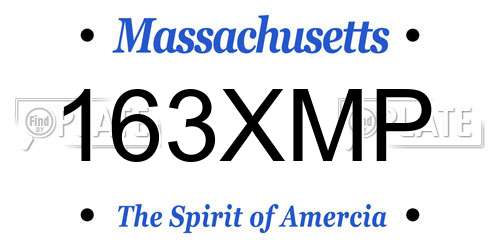 163XMP Massachusetts License Plate