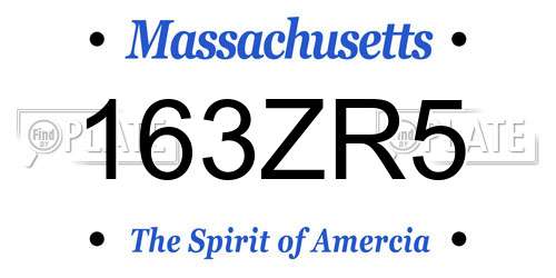 163ZR5 Massachusetts License Plate