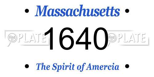 1640 Massachusetts License Plate