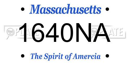 1640NA Massachusetts License Plate