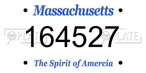 164527 Massachusetts License Plate