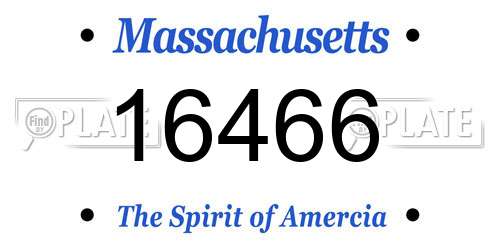 16466 Massachusetts License Plate