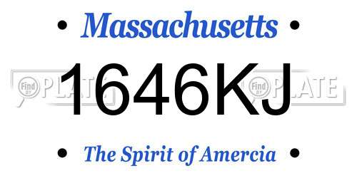 1646KJ Massachusetts License Plate