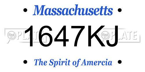 1647KJ Massachusetts License Plate