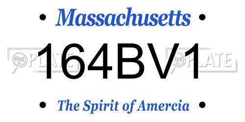 164BV1 Massachusetts License Plate