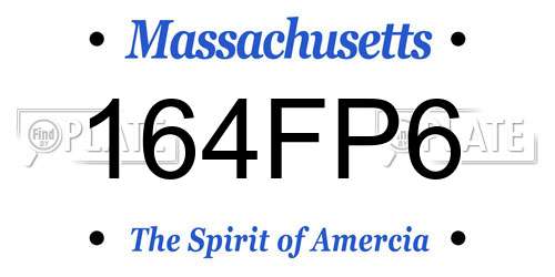 164FP6 Massachusetts License Plate