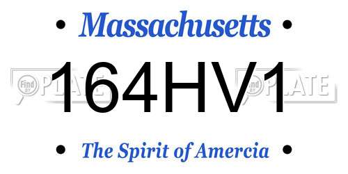 164HV1 Massachusetts License Plate