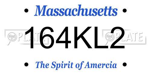 164KL2 Massachusetts License Plate