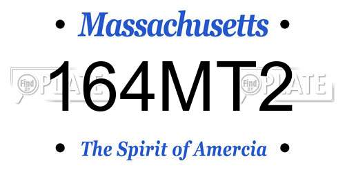 164MT2 Massachusetts License Plate