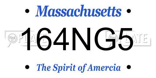 164NG5 Massachusetts License Plate