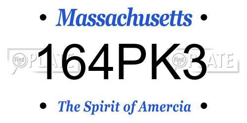 164PK3 Massachusetts License Plate